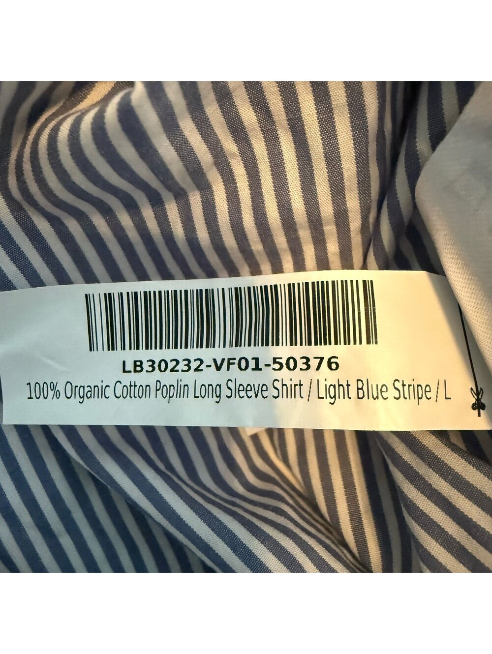 Quince 100% Organic Cotton Poplin Button Front Shirt Light Blue Stripe Large NWT - Picture 5 of 5